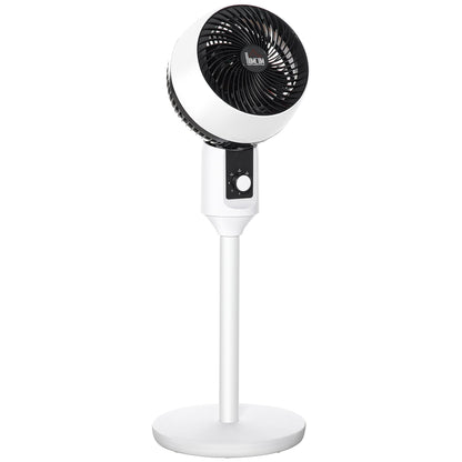 HOMCOM 9'' Air Circulator Fan 3 Speed, 70Â° Oscillation 90Â° Vertical Tilt, Carry Handle, Pedestal Fan, Pedestal Fan for Living Room, Bedroom, Office, White and Black
