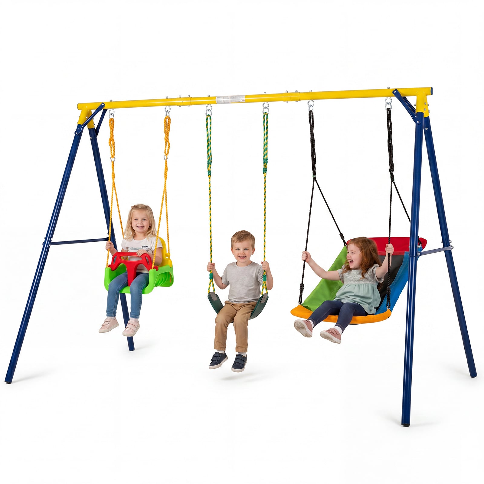 Toddler Swing Set Heavy Duty Metal Swing Frame with Adjustable Belt Swing
