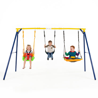 Toddler Swing Set Heavy Duty Metal Swing Frame with Adjustable Belt Swing