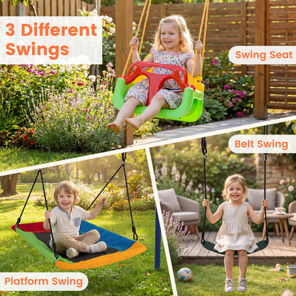 Toddler Swing Set Heavy Duty Metal Swing Frame with Adjustable Belt Swing