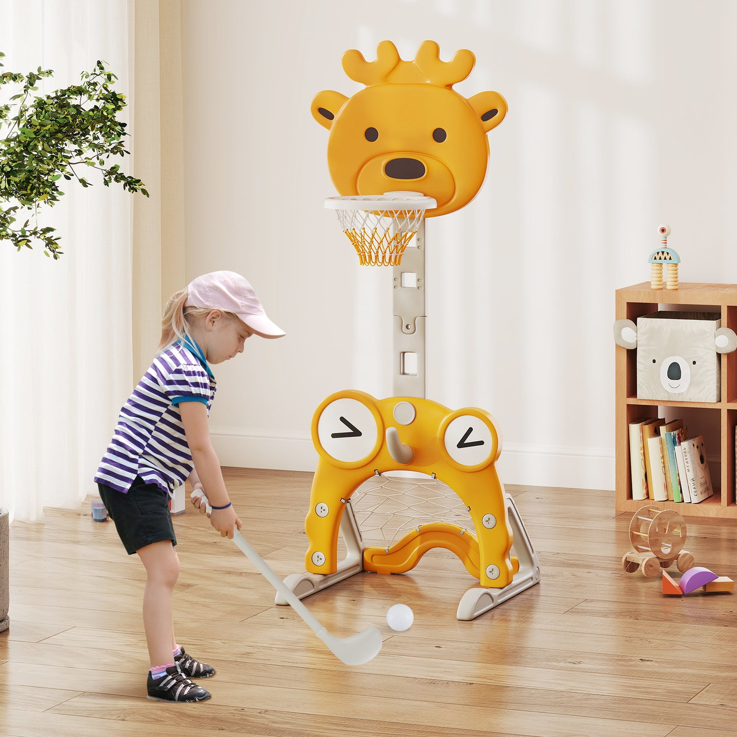 Toddler Basketball Hoop 4-in-1 Kids Indoor or Outdoor Activity Center