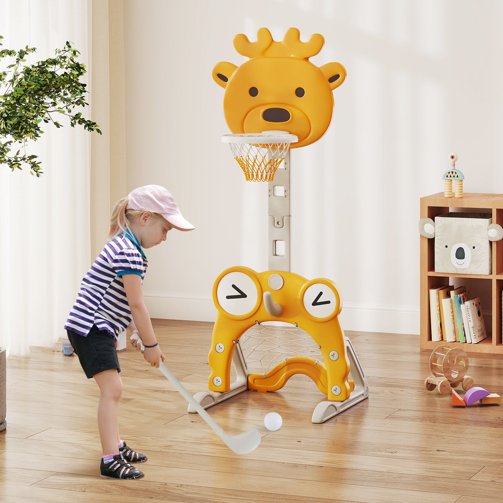 Toddler Basketball Hoop 4-in-1 Kids Indoor or Outdoor Activity Center