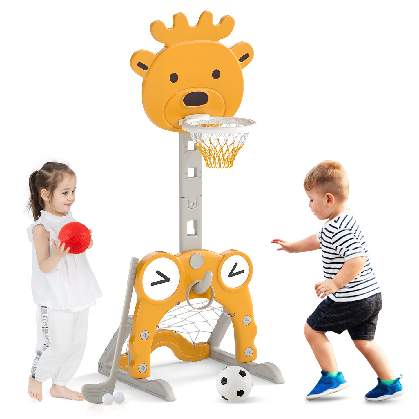 Toddler Basketball Hoop 4-in-1 Kids Indoor or Outdoor Activity Center