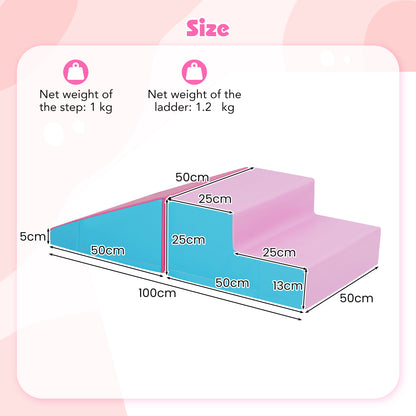 Toddler Climb and Crawl Foam Play Set-Pink & Blue