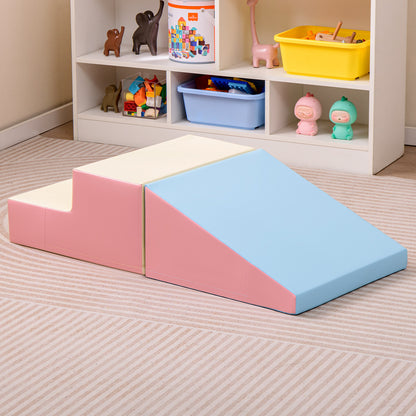 Toddler Climb and Crawl Foam Play Set-Pink & Beige
