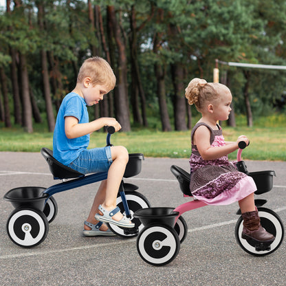 Toddler Tricycle Kids Trike with Adjustable Seat for 1.5-5 Years Old-Navy