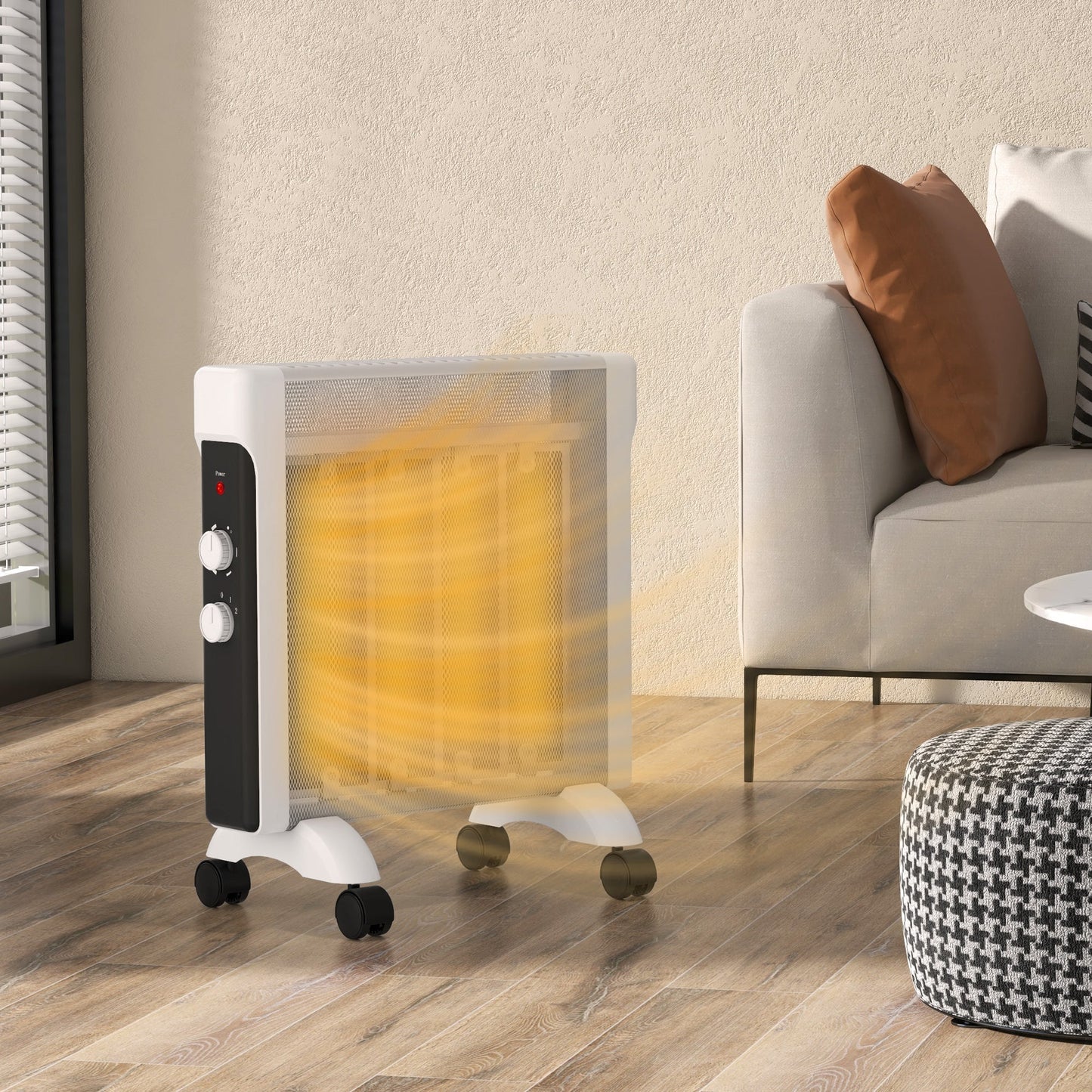 HOMCOM 2kW Electric Heater, 10-45√¢‚Äû∆í Temperature - White