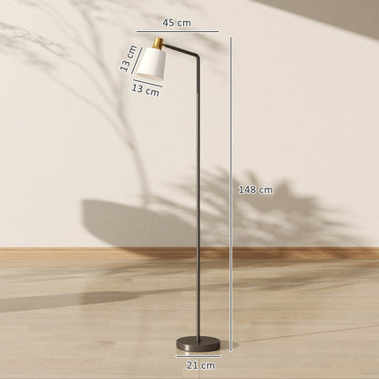 HOMCOM Floor Lamp with 350Â° Rotatable Head, Modern Standing Lamp with 3000K/4000K/6500K Colour Temperatures for Living Room Bedroom Office, Black