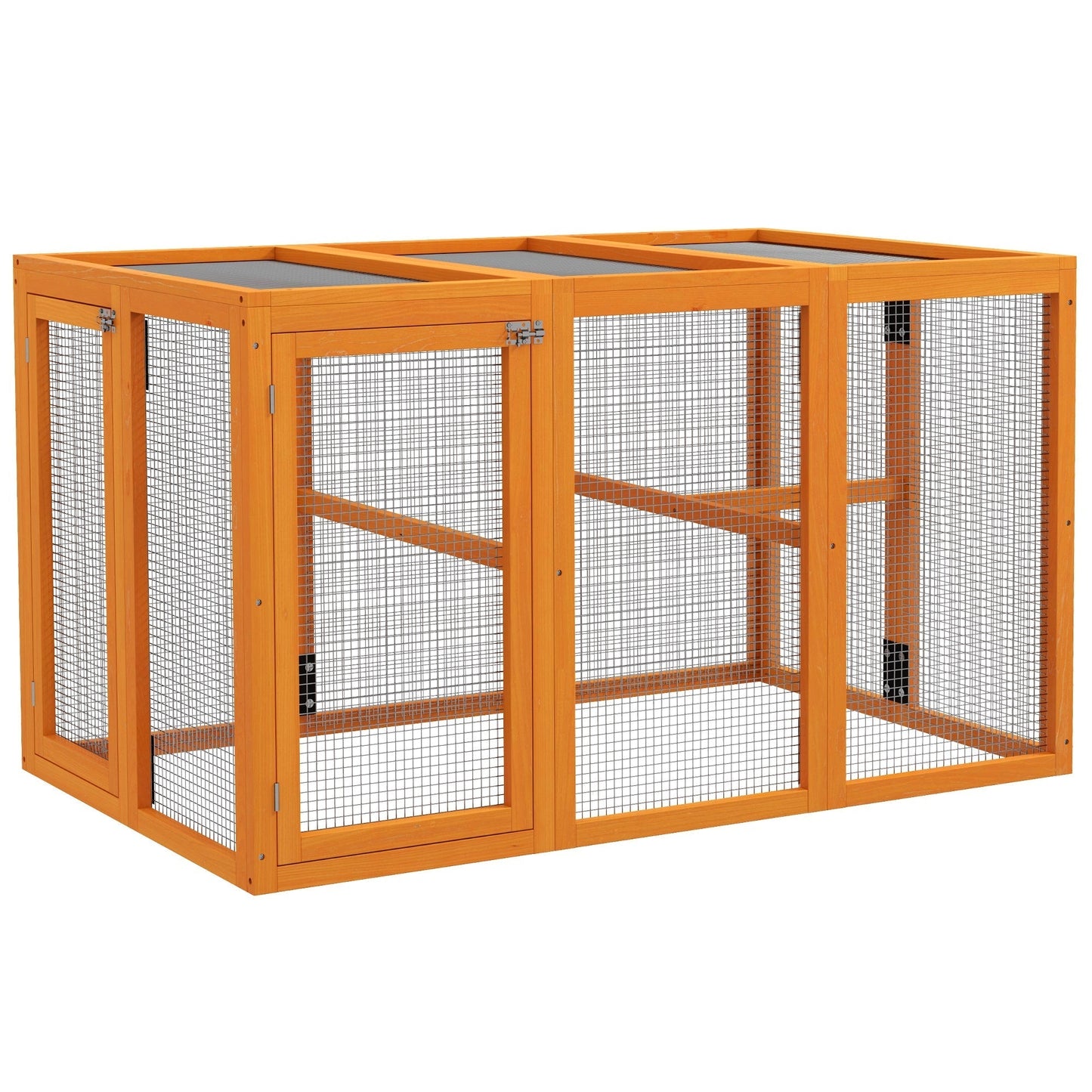 PawHut Wooden Chicken Coop with Combinable Design, for 1-3 Chickens