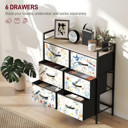HOMCOM 6-Drawer Chest of Drawers - White