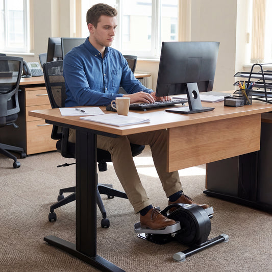 Under Desk Elliptical Pedal Exerciser with Forward-Black