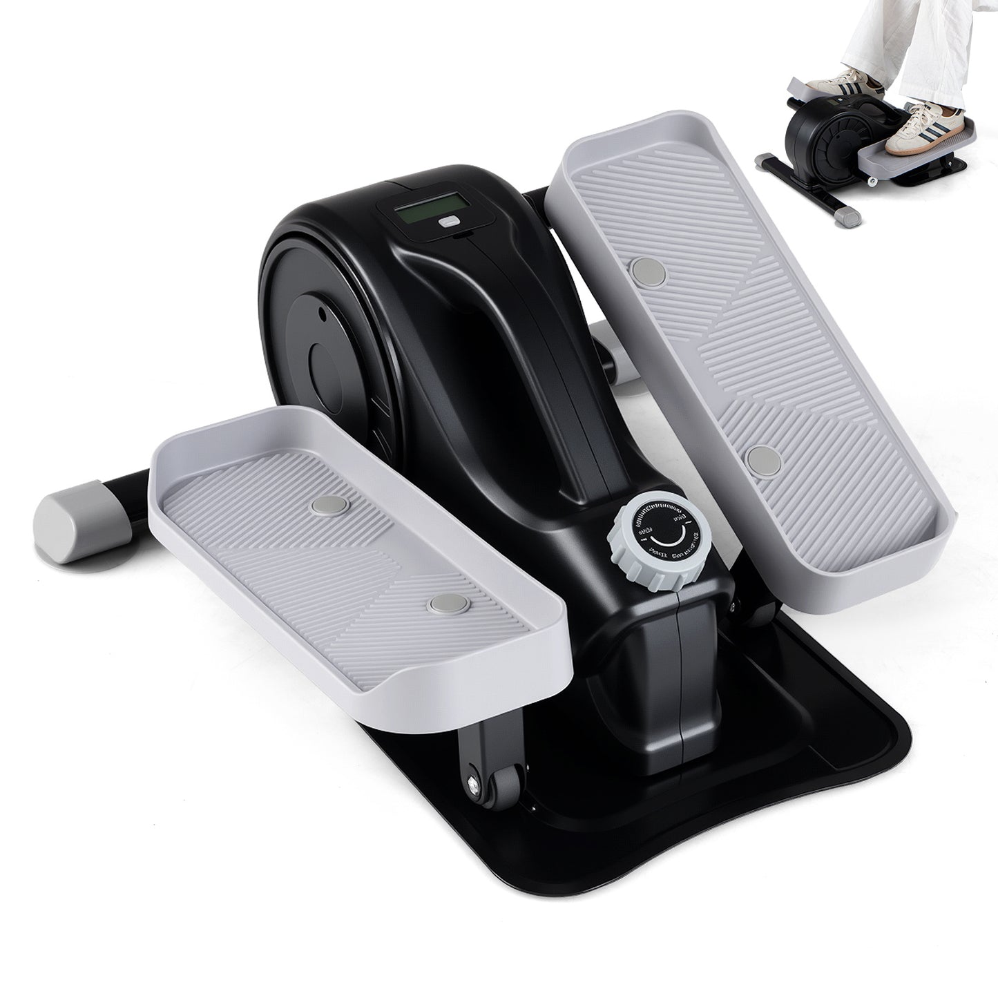 Under Desk Elliptical Pedal Exerciser with Forward-Black