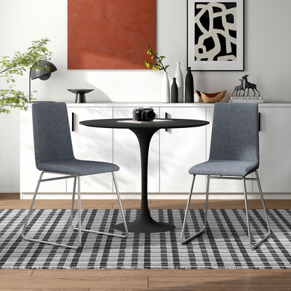 Upholstered Dining Chairs Set of 2 Kitchen Dinner Chairs-Grey