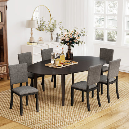 Upholstered Dining Chairs Set of 4 with Soft Padded Seat-Light Grey