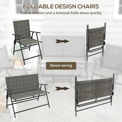 Outsunny Four-Piece Metal Garden Sofa Set - Mixed Brown