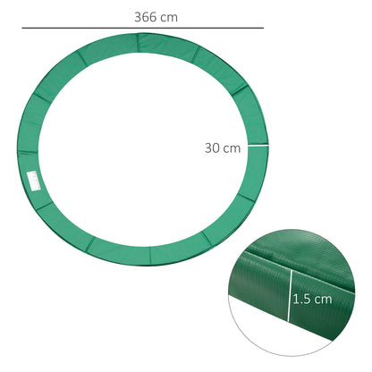 HOMCOM 12FT Replacement Trampoline Pad Thick Foam Safety Î¦366cm Spring Cover Bounce Padding - Green