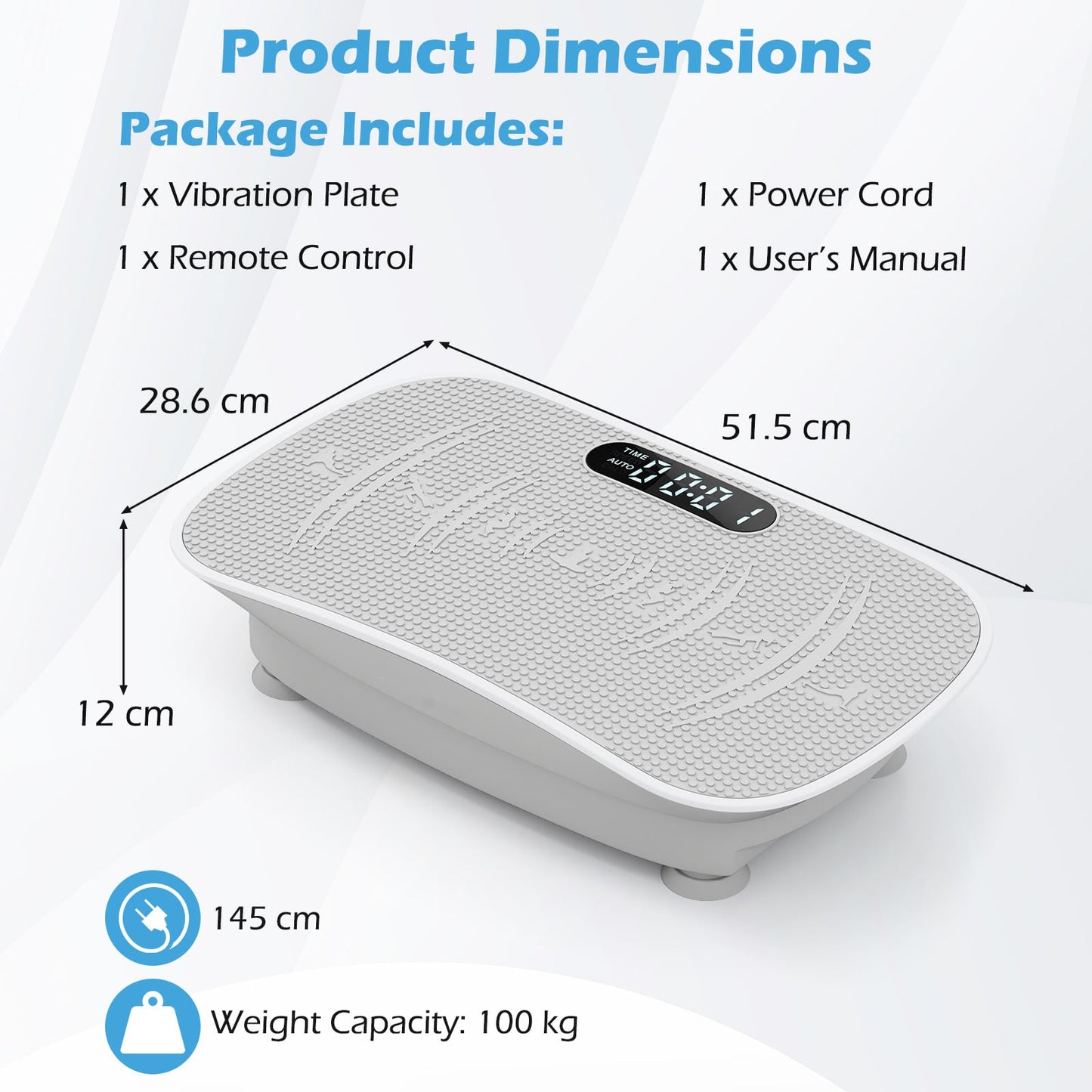 Vibration Plate Exercise Machine for Lymphatic Drainage and Weight Loss with 10 Speed Intensities-Grey