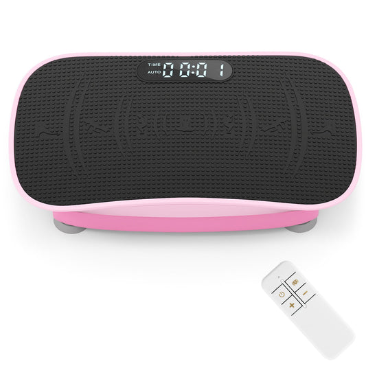 Vibration Plate Exercise Machine for Lymphatic Drainage and Weight Loss with 10 Speed Intensities-Pink
