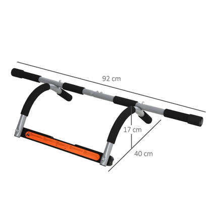 HOMCOM Pull-Up Bar for Doorway, Home Fitness Door Horizontal Push up Bar for Indoor Gym Upper Body Workout, Grey