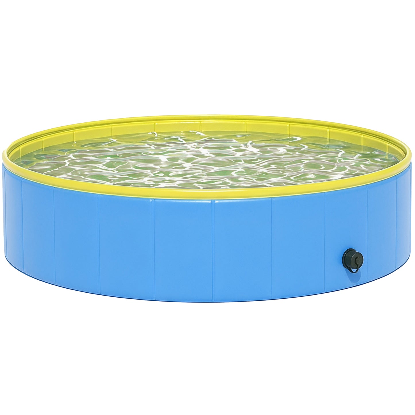 PawHut Foldable Dog Pool for Puppies and Ducks Dog Paddling Pool Bath Tub, Blue, 120 x 30cm