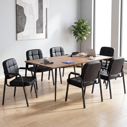 Waiting Room Guest Chairs Set of 4 with Padded Armrests-Black