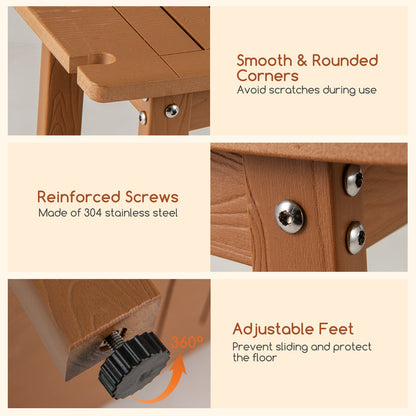 Waterproof Shower Bench Seat HIPS Shower Stool with Handle-Coffee