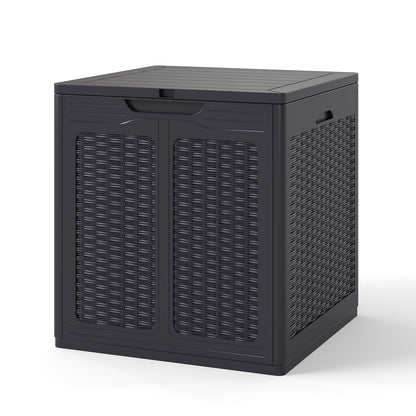 Weatherproof Patio Container with Lockable Lid for Patio-Brown