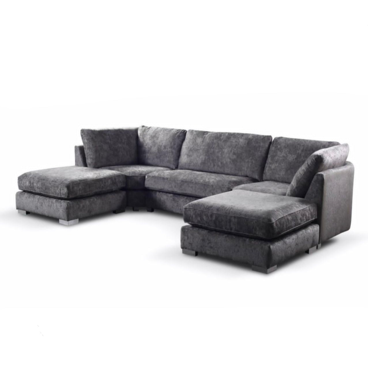 Bishop Luxe Chenille U-Shape High Back Corner Sofa
