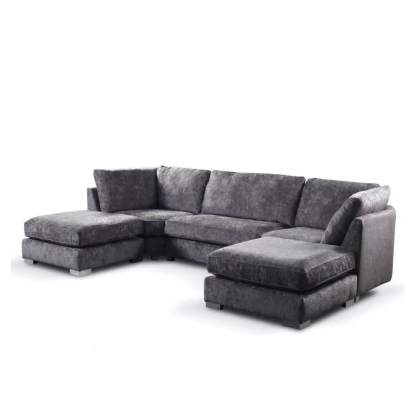 Bishop Luxe Chenille U-Shape High Back Corner Sofa