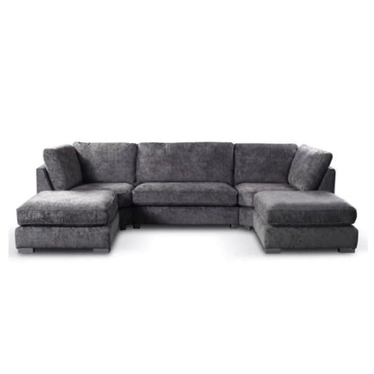 Bishop Luxe Chenille U-Shape High Back Corner Sofa