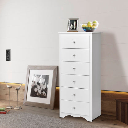 6-Drawer Freestanding Dresser Cabinet-White