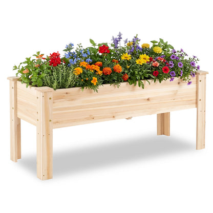 Wooden Raised Garden Bed with 5 Drainage Holes