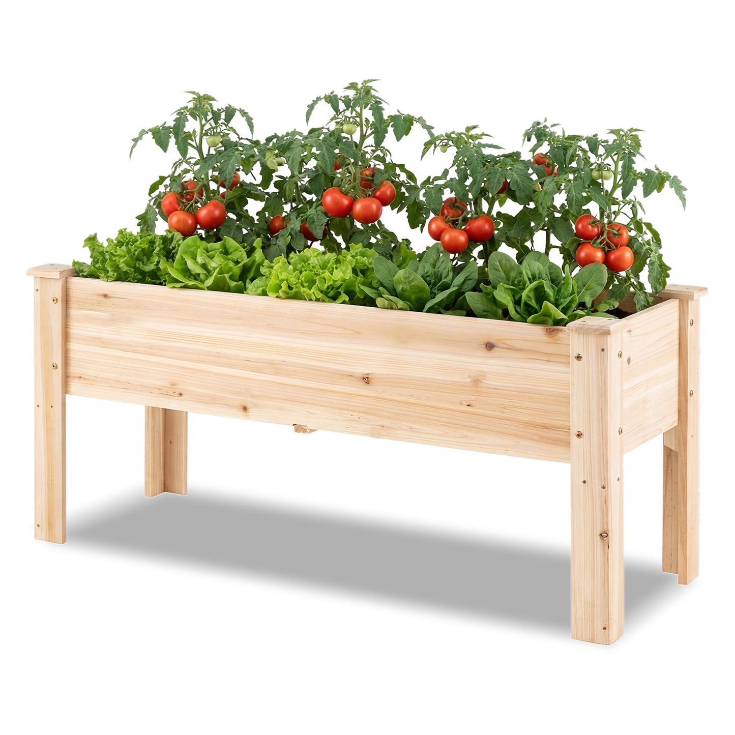 Wooden Raised Garden Bed with 5 Drainage Holes
