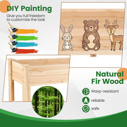 Wooden Raised Garden Bed with 5 Drainage Holes