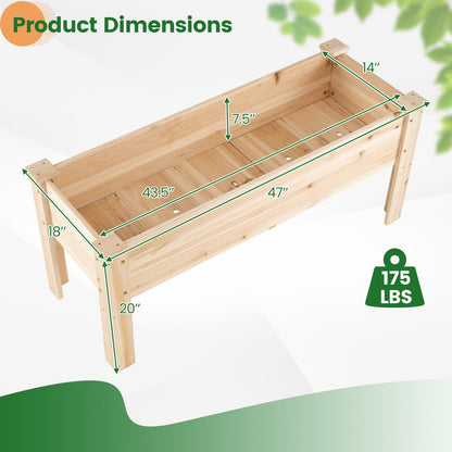 Wooden Raised Garden Bed with 5 Drainage Holes