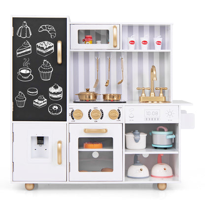 Pretend Play Kitchen for Kids with Utensils Aged 3+-White