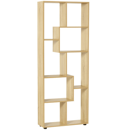 HOMCOM 8-Cube Bookcase, Tall Display Shelf, Standing Storage Rack for Study Room, Living Room, 70 x 24 x 178cm, Natural