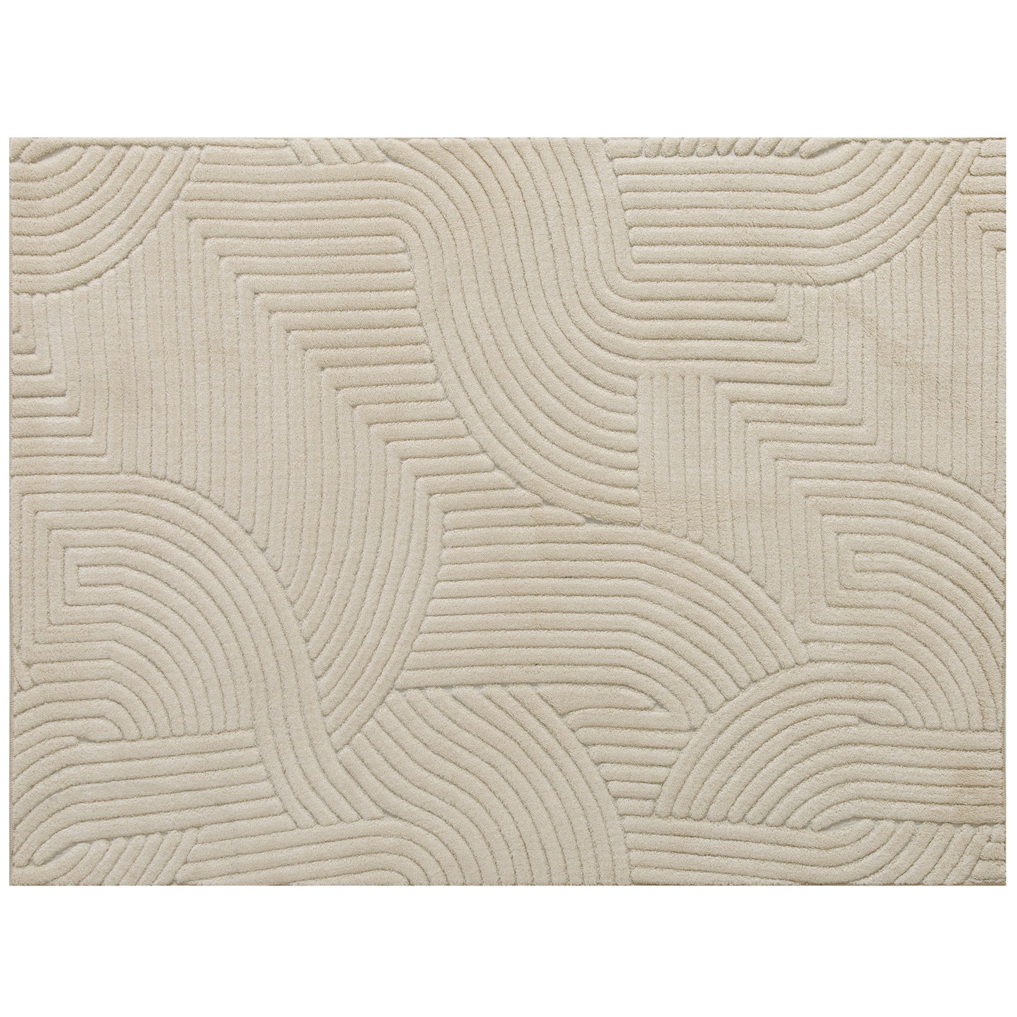 HOMCOM Modern Geometric Rug, Thick & Plush, Non-Slip, 230 x 160 cm â Cream, Living Room/Bedroom/Office