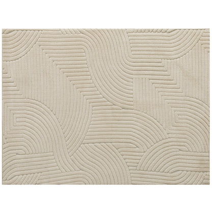 HOMCOM Modern Geometric Rug, Thick & Plush, Non-Slip, 230 x 160 cm â Cream, Living Room/Bedroom/Office