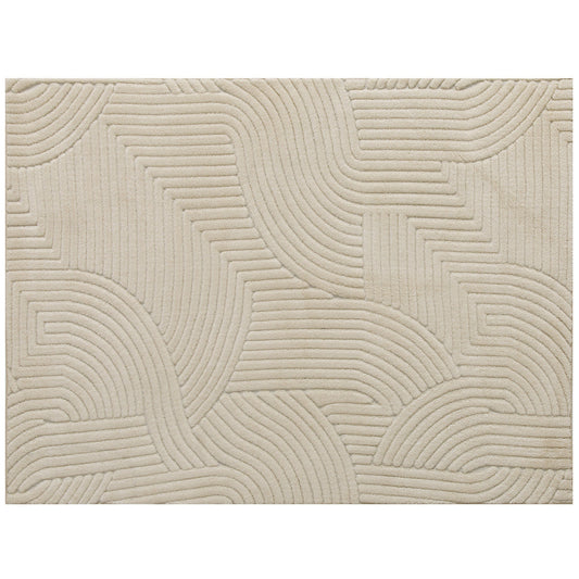 HOMCOM Modern Geometric Rug, Thick & Plush, Non-Slip, 230 x 160 cm - Cream, Living Room/Bedroom/Office