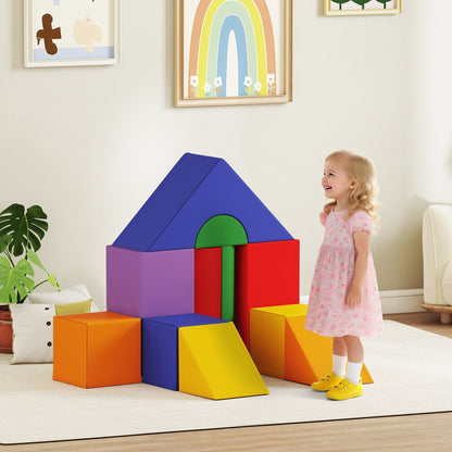 HOMCOM 11-Piece Kids Soft Play Set, Foam Block, Toys for Climbing, Crawling, Multicoloured