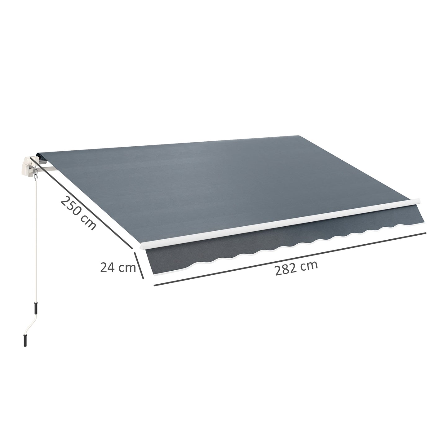 Outsunny Awning Replacement Canopy, Water Resistant UPF 50+ Sun Shade Cover for 3 x 2.5 m Garden Awning (Fabric Only), Grey