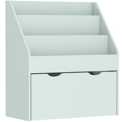 AIYAPLAY Bookcase for Kids with Shelves, Drawer, Bookcase for Bedroom, Playroom, Green