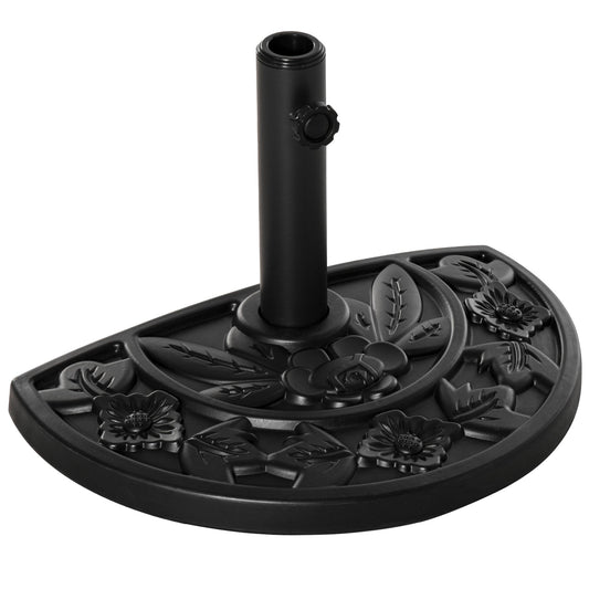 Outsunny 9kg Cement Concrete Half Round Parasol Base Umbrella Stand Garden Outdoor Accessories - Adjustable Coupler Suitable Umbrella Rod: Î¦3.5cm, Î¦3.8cm, Î¦4.8cm