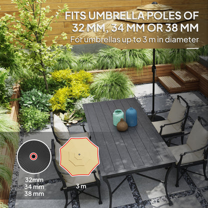 Outsunny Garden Parasol Base Holder, 28kg Sand Filled, 23kg Water Filled, Sun Umbrella Base, Î¦55 x 30H cm Black
