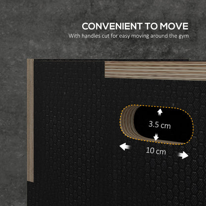 SPORTNOW Multi-Faceted Jump Box, Wooden Step Up Box, for Home, Gym, Exercise, Black
