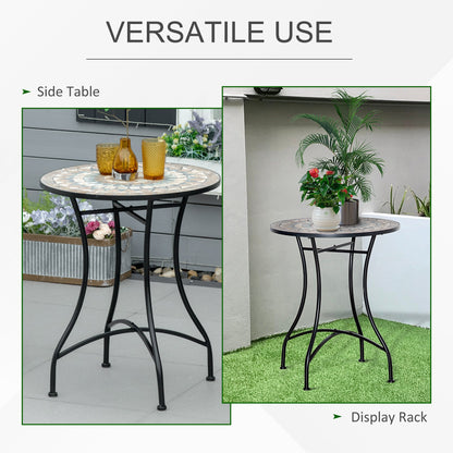 Outsunny Î¦60cm Mosaic Outdoor Patio Table - Green