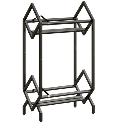 HOMCOM 50 CD Storage Rack, 2-Tier Metal CD Storage Unit, Free Standing, Easy to Assemble, Black