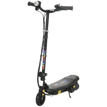 HOMCOM Foldable Electric Scooter, with LED Lights, for Ages 7-14 Years, Black
