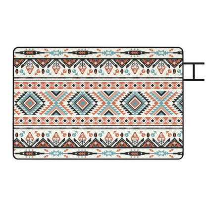 Outsunny Picnic Blanket, 300x200CM Large Beach Blanket Outdoor Picnic Mat with Integrated Strap for Camping, Mix-Colour